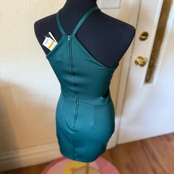 NEW Teal Halter Cutout Mini Dress Size 3 – Bodycon Party Event Formal - Picture 5 of 10
